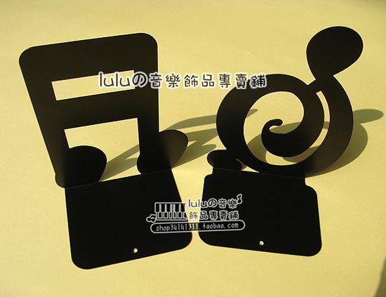 出口日本 铁质高音谱号 十六分音符造型 书挡 书立 2款可选